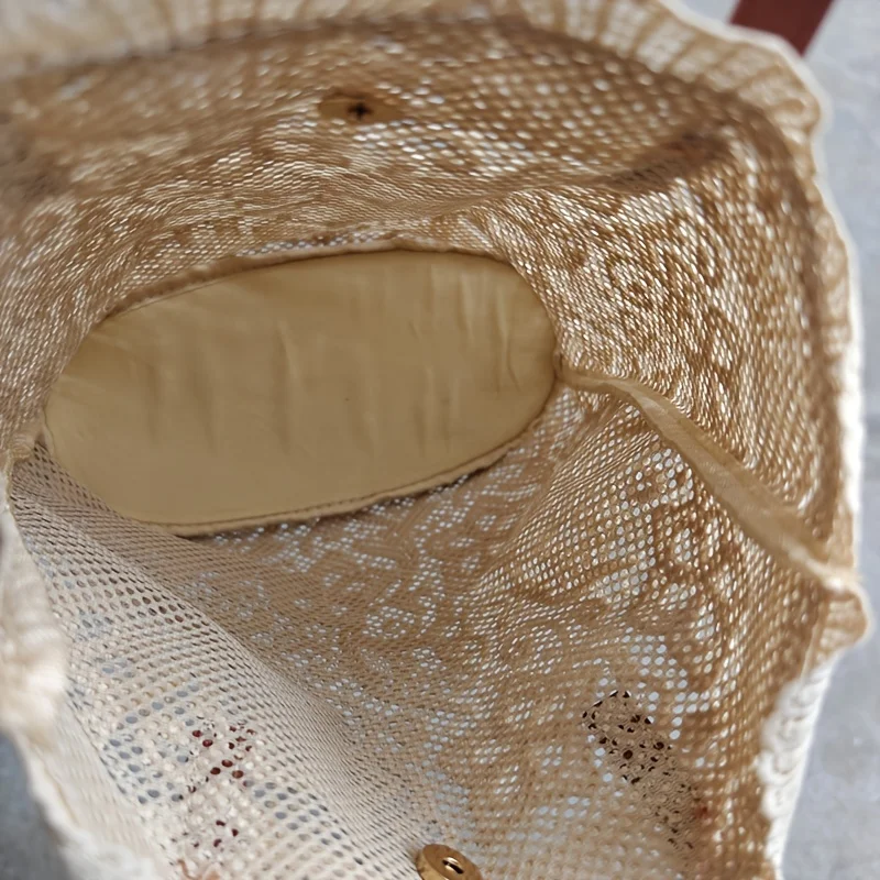 Elegant Floral Lace Tote Bag for Women Chic Shoulder & Wrist Handbag with Magnetic Closure, Perfect for Beach Everyday Elegance