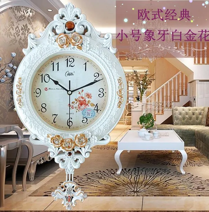 Vintage Silent Swing Large Wall Clock Style 5 62X38CM  