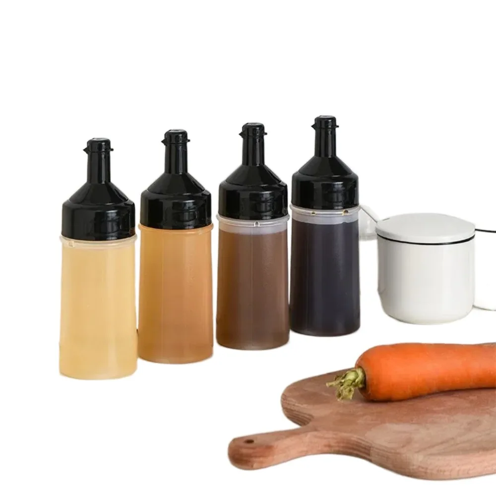 1PC 250ml/500ml Condiment Squeeze Bottles Sealed With Lid Olive Oil Bottle Plastic Transparent Oil Spray Bottle Kitchen