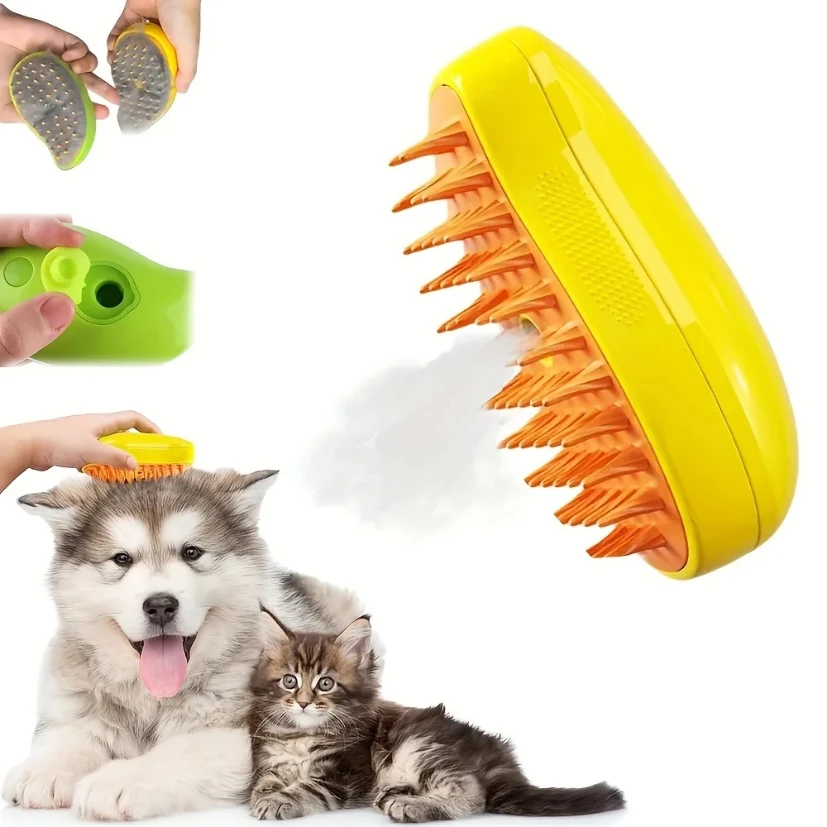 

Cat Steam Brush Electric Spray Water Spray Kitten Pet Comb Soft Silicone Depilation Cats Bath Hair Brush Grooming Supplies