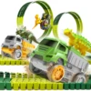 Magical Race Dinosaur Track Car Toy Vehicle LED Light Electronics Car Tracks Toy Parts Car for Children Boys Birthday Gift 3