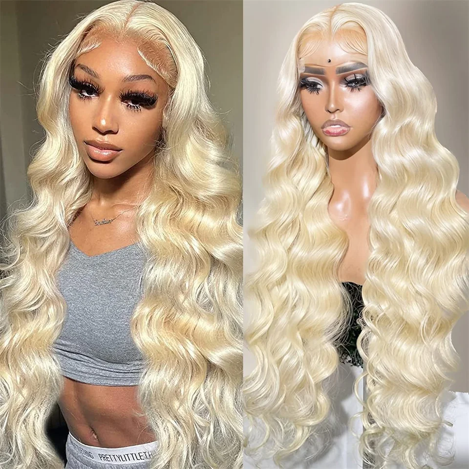 

613 Blonde Lace Front Wig Indian Human Hair 13x4 Body Wave HD Lace Front Wigs for Women Pre Plucked with Baby Hair 180% Density