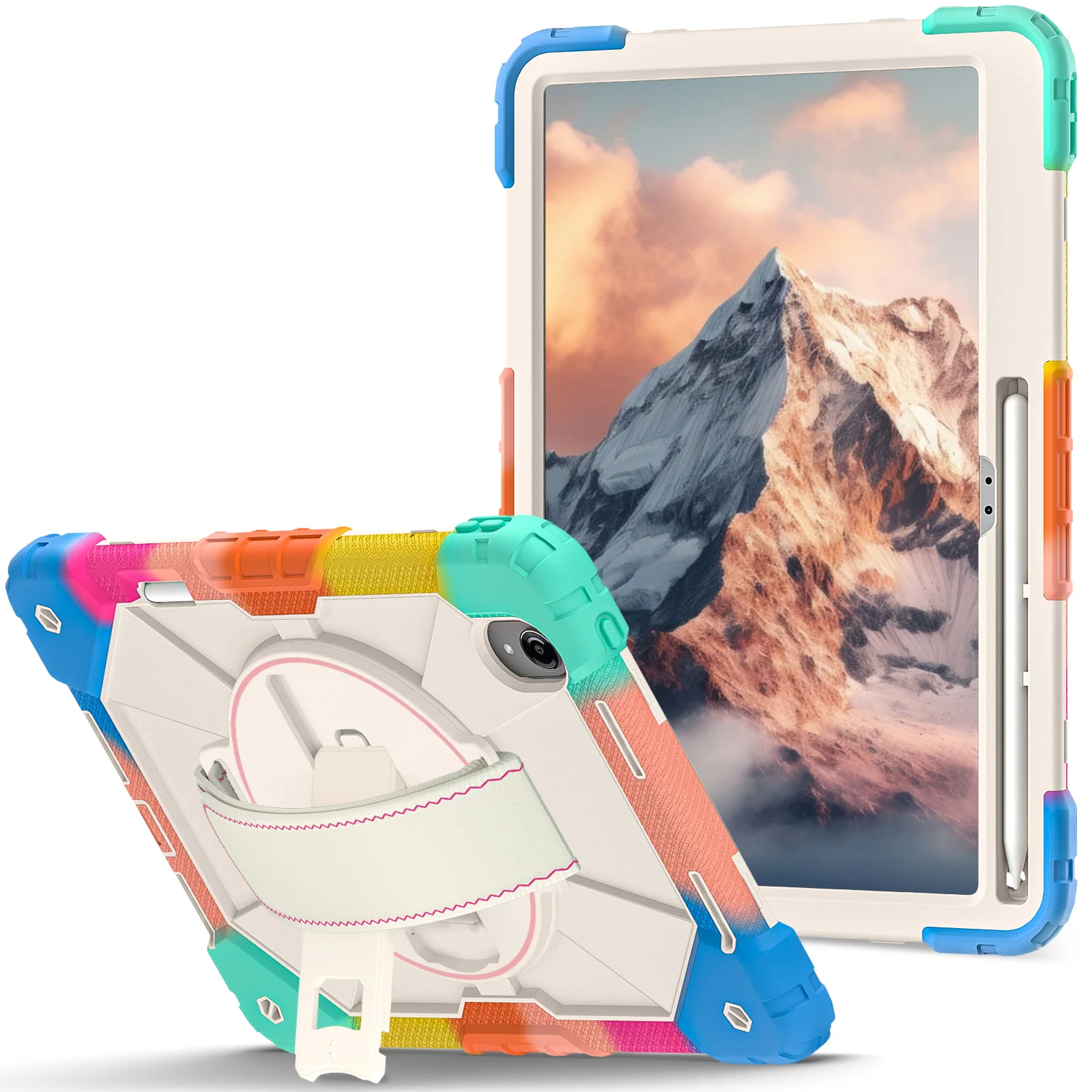 Premium Rotating Stand Case with Pencil Slot, Heavy-Duty Shockproof Thick Cover