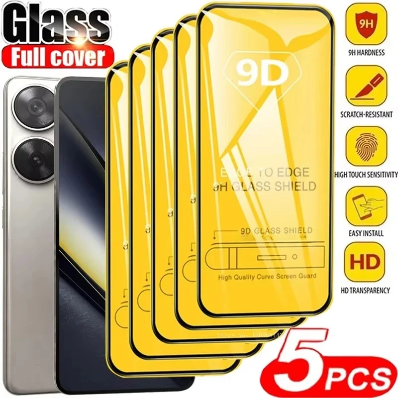 Premium 9D HD Full Cover Tempered Glass Screen Protector - 1 to 5 Pack