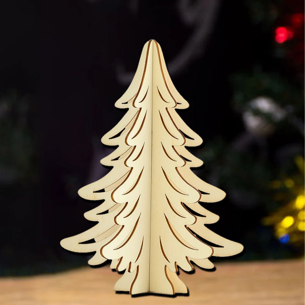 Arbre de Noël en bois 3D, bricolage, art, peinture, artisanat, découpes,  arbre de Noël rustique, centres de table à la maison, embellissements  décoratifs de Noël - AliExpress, image size:1001x1001
