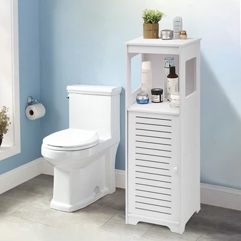 Armadietto portaoggetti da bagno Scaffale per armadio in PVC bianco 28 * 25 * 90 cm Scaffale per riporre i fazzoletti Organizzatore Mobili per WC da bagno 1