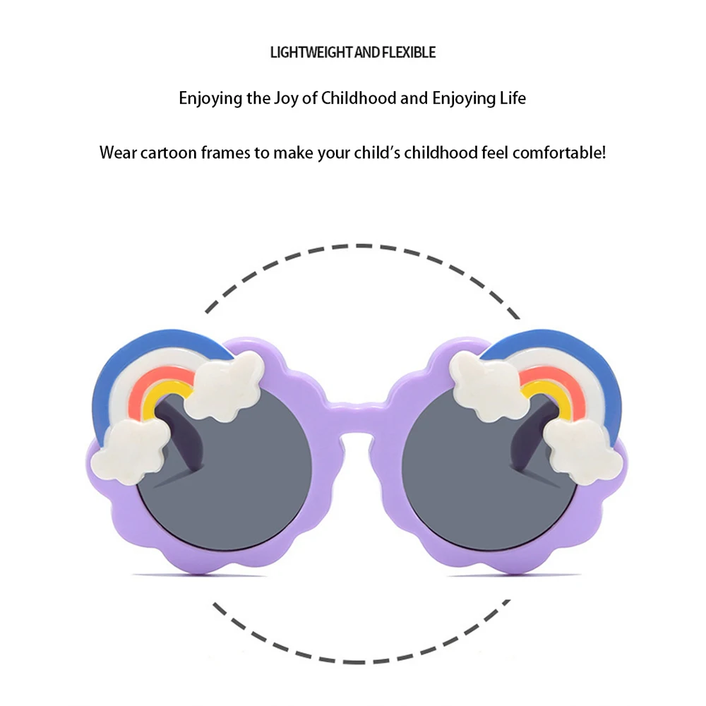 Round Sunglasses Kids Rainbow Sun Glasses Girls Children Colorful Eye Lenses Baby Shades Boys Mirror Junior's Eyeglasses