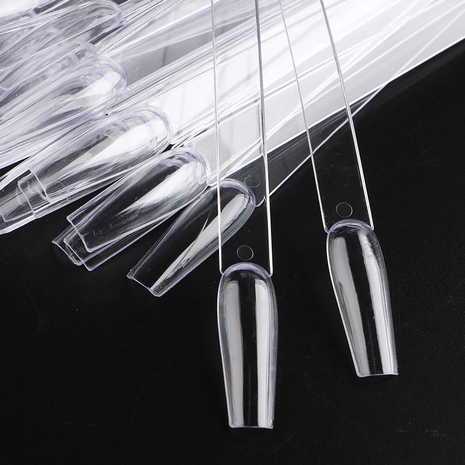 Description Picture 2 of item50pcs False Nail Tips Clear Nail Gel Polish Display Fan With Ring Practise Card Fake Nails Palette Manicure Design Accessories