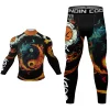 Hot Mock Neck Martial Arts Wear Custom-Made MMA Rash Guard Suit High Quality Men Bjj Fitness/Grappling Rash Guard And Short Sets 5