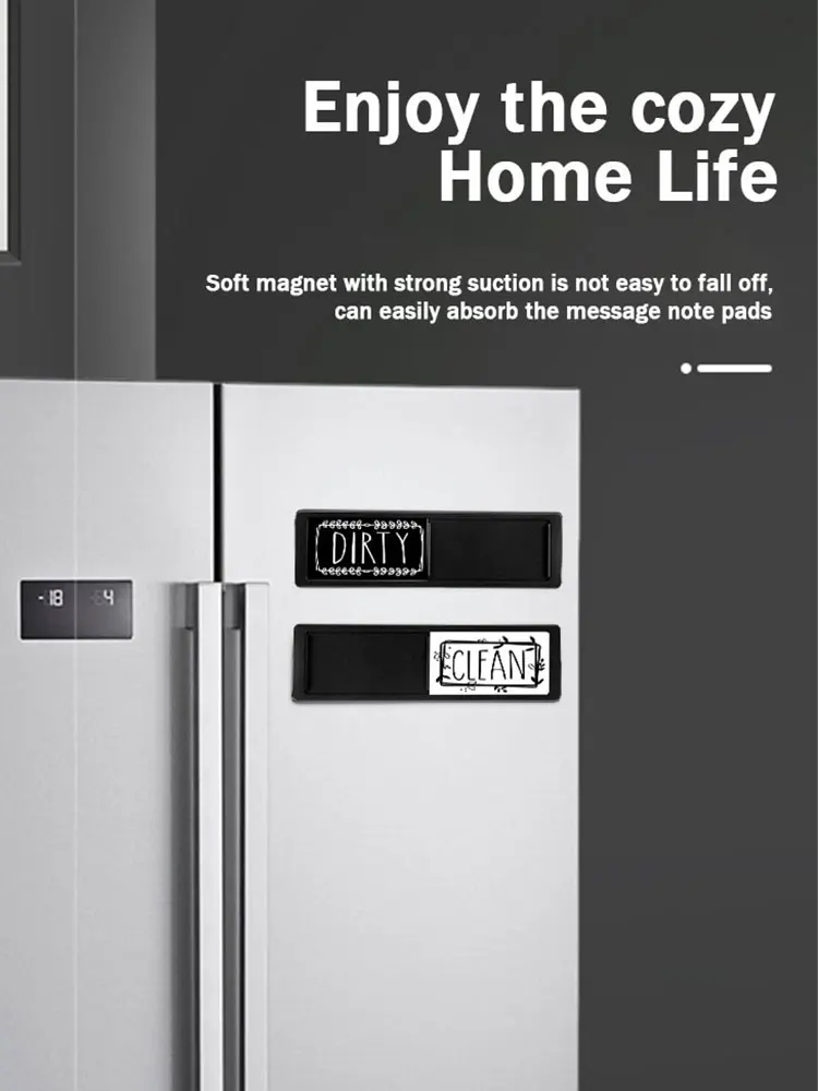 Clean Dirty Dishwasher Magnet Indicator Sign Non-Scratch Magnetic Indicator Sign Slide Super Strong Magnet Kitchen Supplies