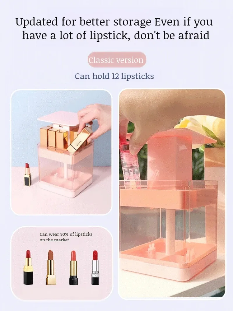 Transparent Large Capacity MultiCompartment Visual Lift Transparent Lipstick Organizer Dustproof Lipstick Desktop Storage Box 3