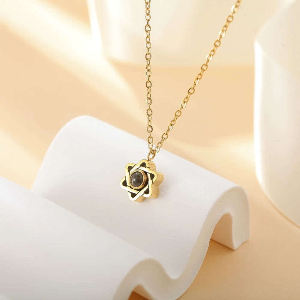 Projection Necklace Personalized Star Projection Necklace Stainless Steel Picture Necklace Unique Gift for Her