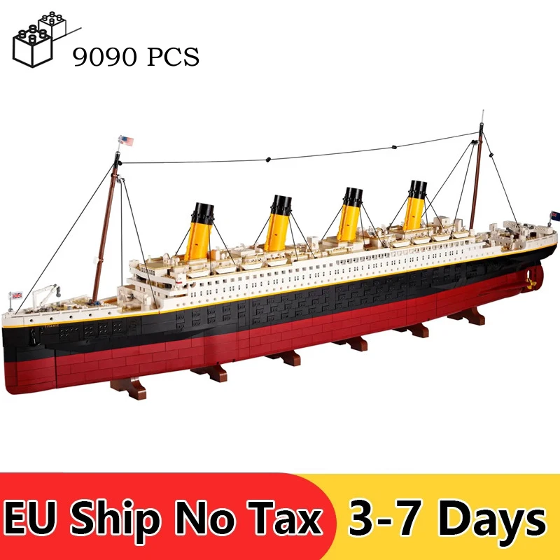 9090 Pcs MOC Movie Titanic Large Cruise Boat Ship compatibile 10294 Building Blocks modello per Aldult Toy Bricks Gifts