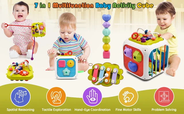 Bambebe Juguetes Montessori Bebe 1 año, Juguete Sensorial para Bebés de  12-18 Meses, Educativos Juego Niños Niña 1 Año, Juguetes Bebes 6-12 Meses,  Actividad Juguete de Cuerda de TraccióN de Silicona 