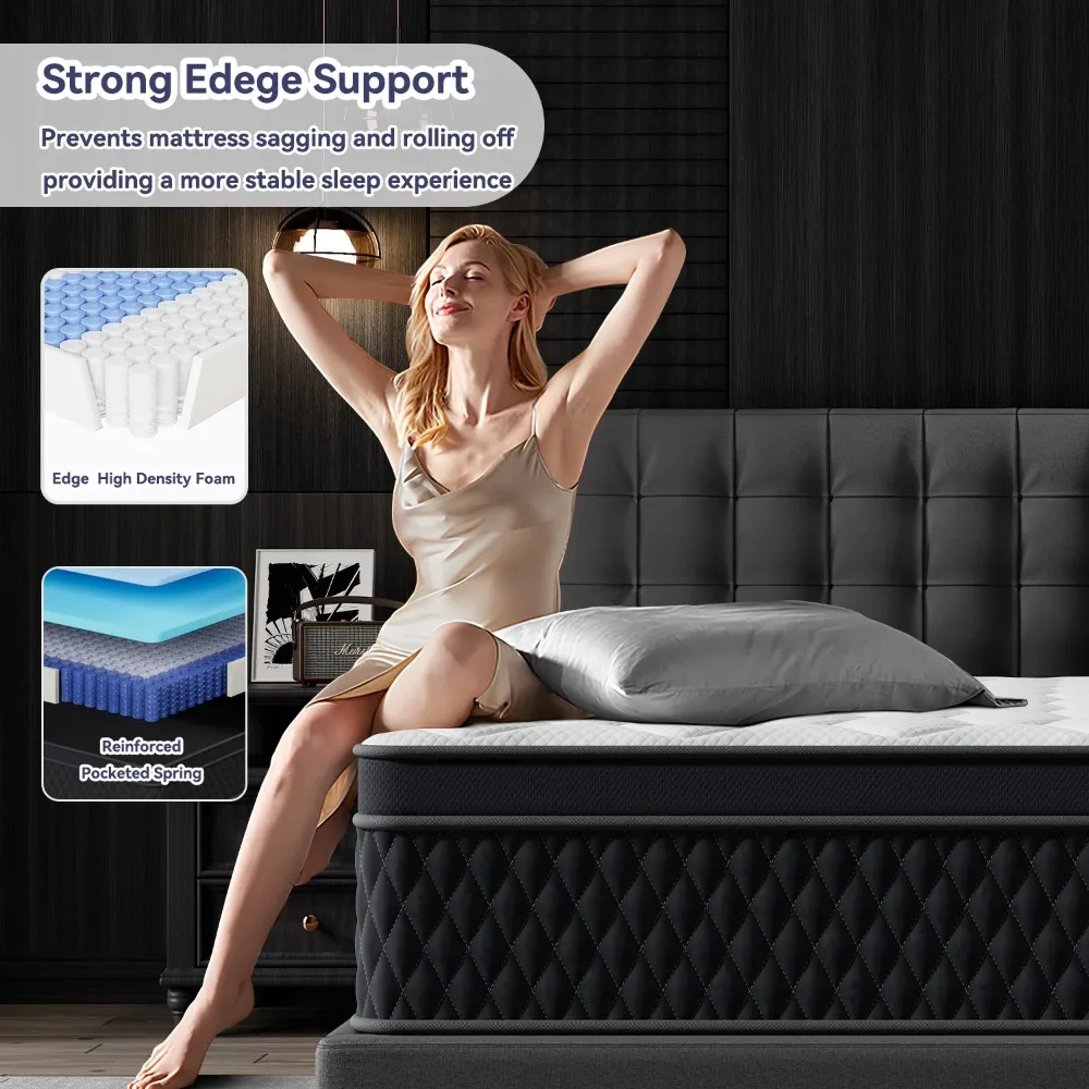 12 Inch Queen Mattress, Medium Pillow Top Hybrid Mattress-in-a-Box 2