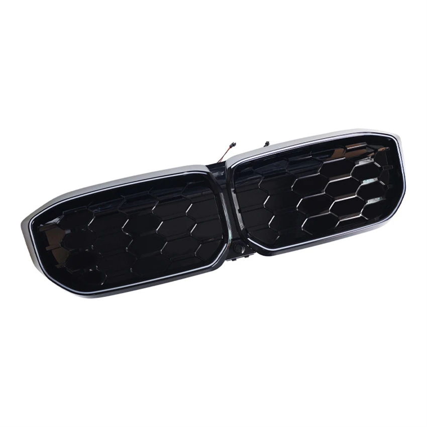 BMW i3 eDrive 30 35 40 LCI 2022-2024용 신형 LED 전면 발광 그릴, 다이아몬드 블랙/실버/더블 라인 스타일 레이싱 그릴