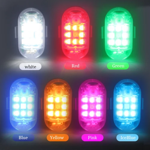 무선 원격 제어 LED 스트로브 라이트, 자동차, 오토바이, 자전거, 드론, 스쿠터 경고등, 플래시 표시등, 하이라이트 2 개 2