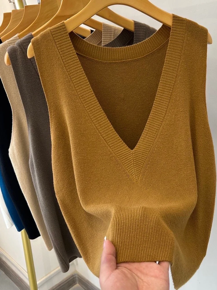 كوريا محبوك سترات المرأة الأعلى الخامس الرقبة الصلبة تانك Blusas Mujer دي مودا الصيف موضة جديدة الإناث أكمام بلايز عادية