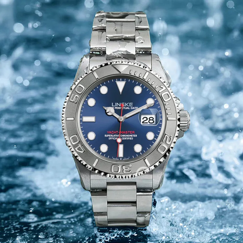 Men Mechanical Watch For Men Stainless Steel 50m Waterproof Luminous Calendar Automatic Watches Mens Reloj Hombre LINGKE Brand
