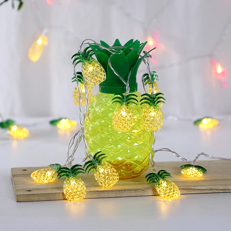 Hawaiianische Lichterkette Mit 30 LEDs, 4,6 M – Batteriebetrieben, Flamingo, Ananas, Palme, IP44 Wasserdicht