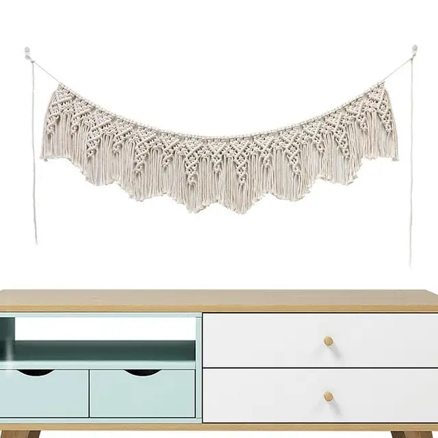 Makrame Fal Függő Gobelin Kézi Szövött Színes Modern Boho Fali Dekoráció Lógó Művészet Bohém Kézművesség - Image 3