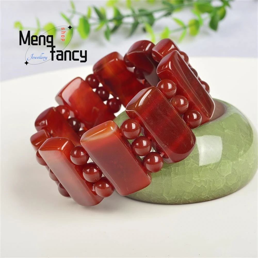 

Natural Red Agate Bracelet Charms Fashion Fine Jewelry Personalized Women Men Luxury Exquisite Decorations Souvenir Holiday Gift