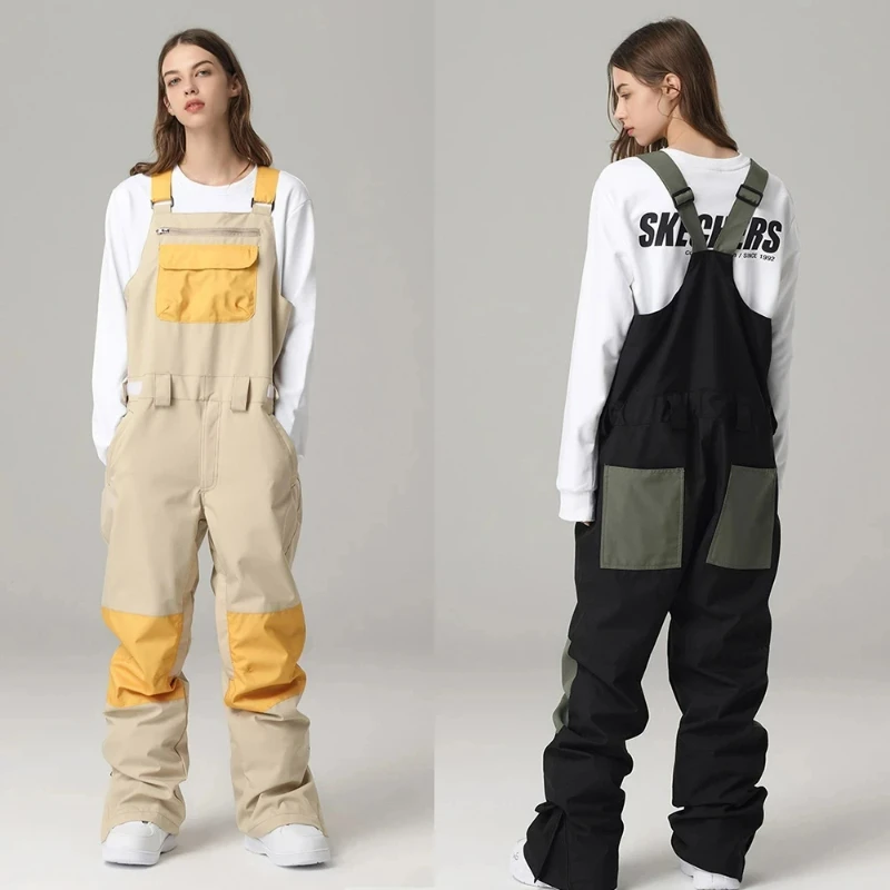 Ski Strap Pants Windproof Waterproof Women Snow Trousers Outdoor Snowboard Pants Winter Men Overalls New Sports Jumpsuits
