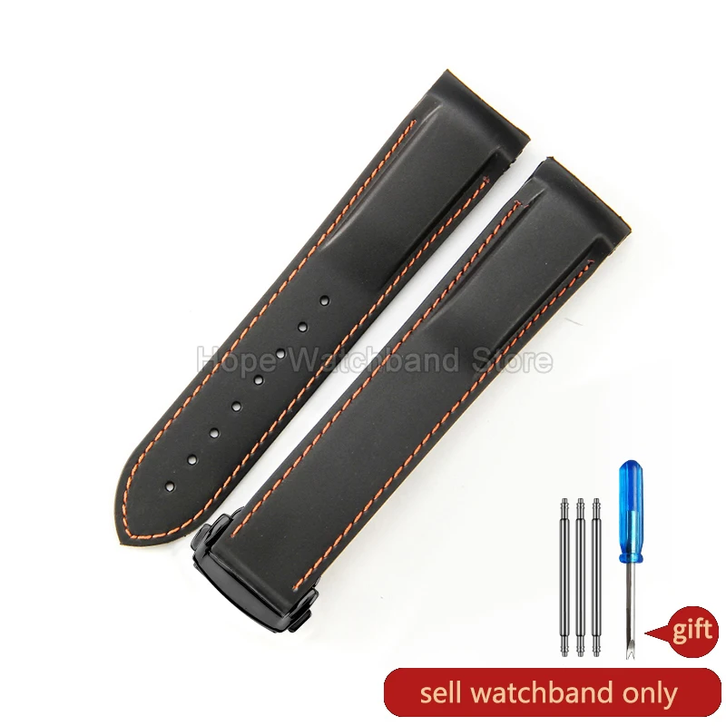 Omega Seamaster Vibrant Orange Silicone Watchband - Durable, Heat-Resistant & Soft-Textured