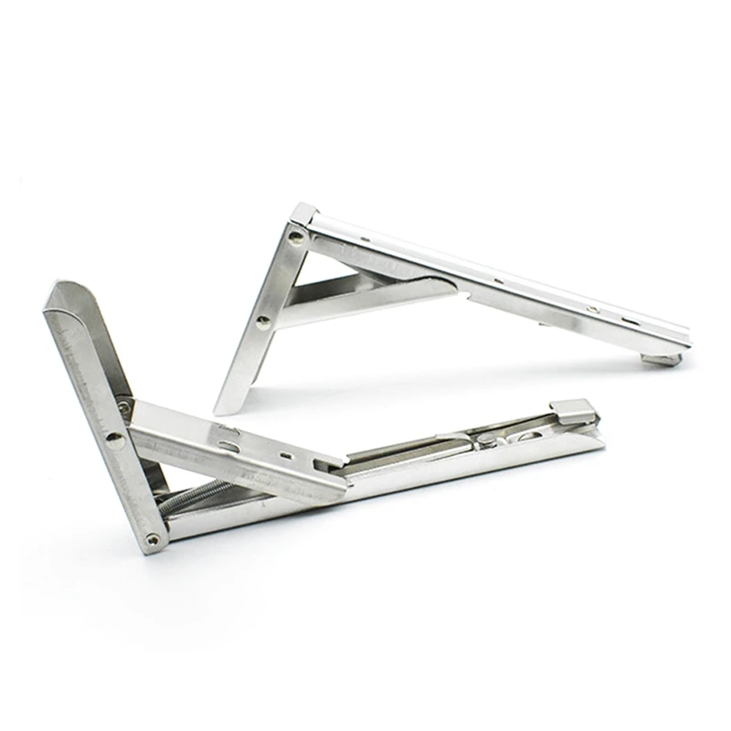 

1 Pair Of Stainless Steel Triangular Brackets, Thickened Bearing Brackets, Spring Folding Shelf, Shelf On The Wall Durable