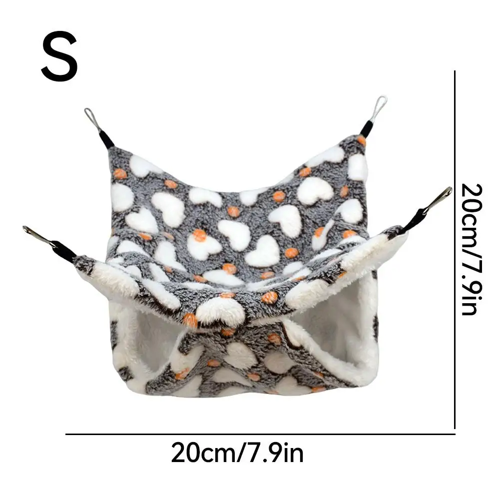 Hängematte für Ratten, doppelt dickes, warmes Plüschbett für Hamster, Hausnest, Schlafsack, hängende Baumbetten, Größe L, M, S – Detail 19