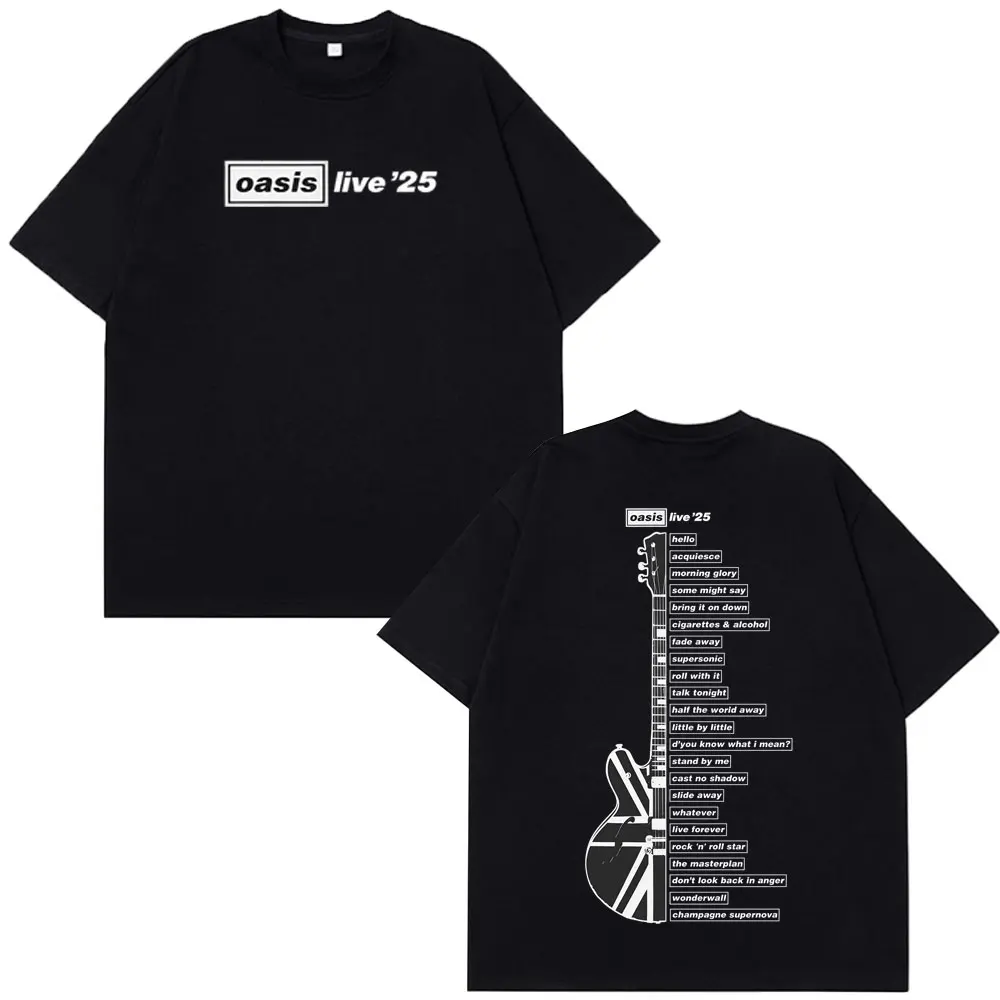 Oasis Live '25 Wembley Tour T-Shirt Fan Merch Sommer Top Männer Übergroße Hip-Hop Mode T-Shirts Komfort Casual Mann T-Shirts Top