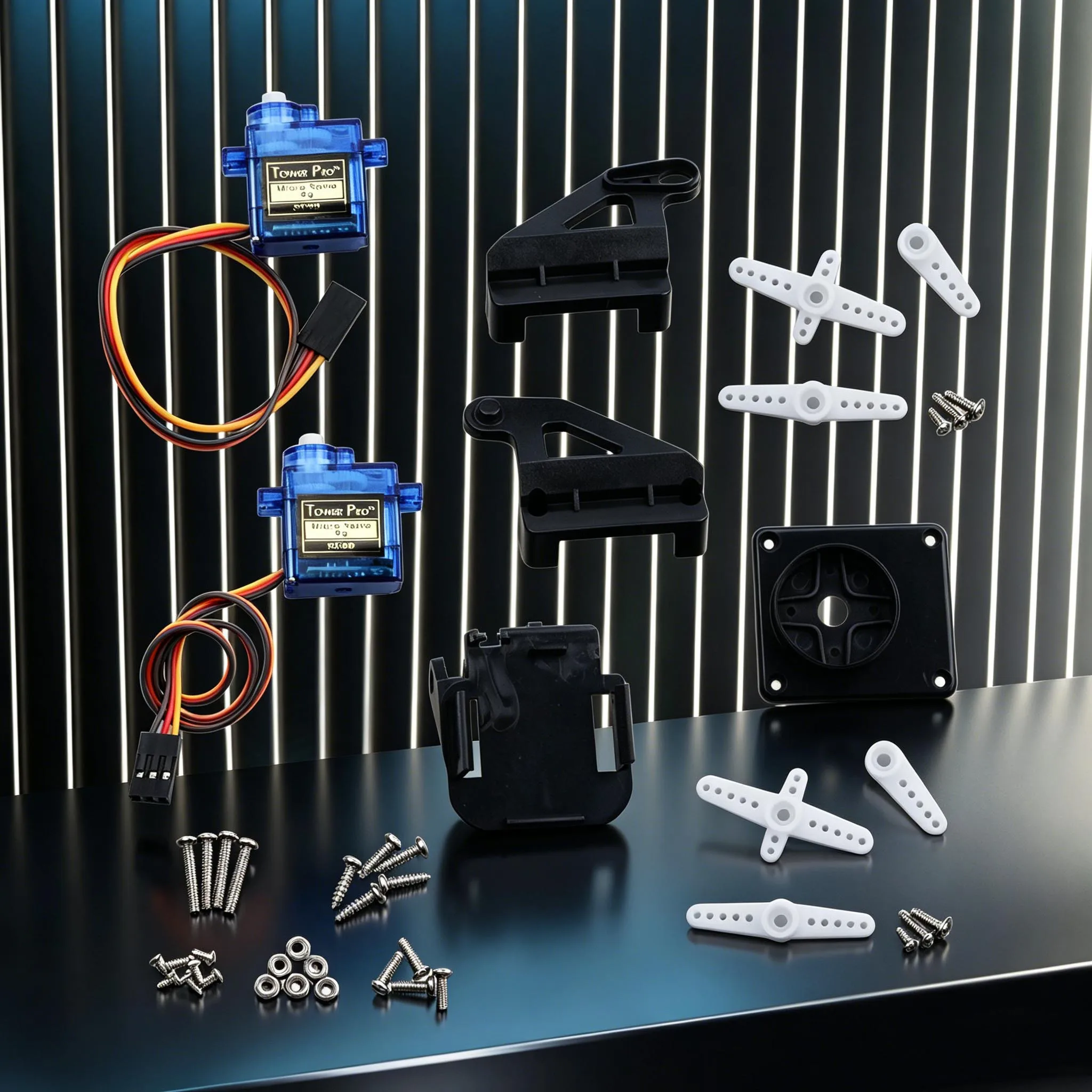 2 Axis Servo Gimbal Bracket FPV PTZ Pan/Tilt Camera Platform Anti-Vibration Camera Mount Sets for Aircraft Robot Cars 9g Servo - 4