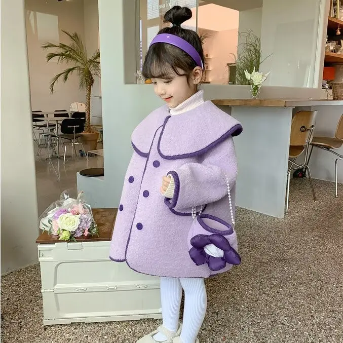 Kids Casual Coat for Girls Clothes Autumn Winter New Toddler Long Sleeve Coat Outwear Fashion Children