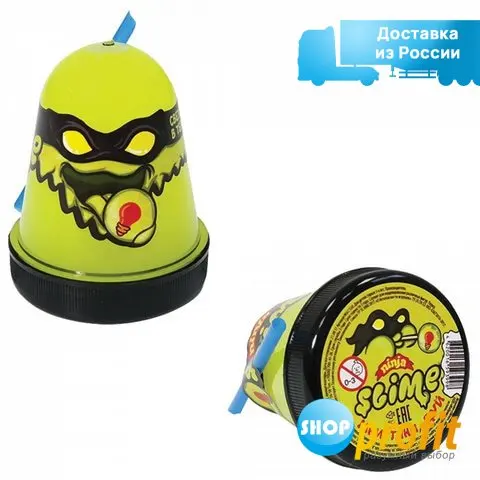 Слайм для рук (Лизун) Slime &quotNinja" желтый светится в темноте 130г (S130-19) |
