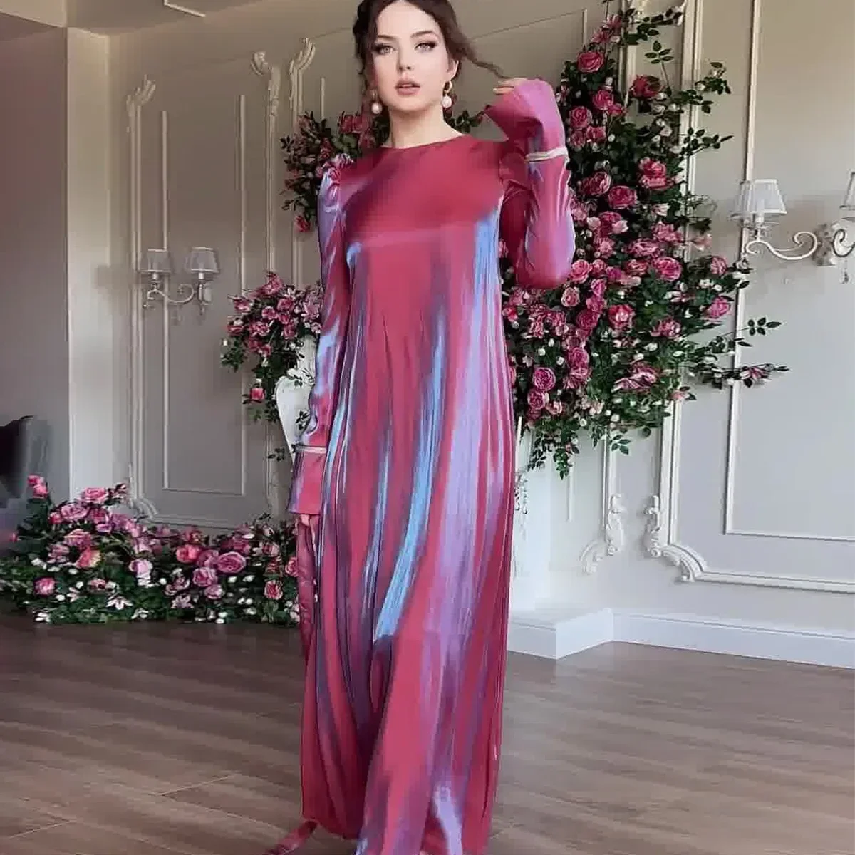 sachin and babi light blue dress Muslims Clothes Women Dresses Solid Color Long-sleeved Shirt Dress Casual  Pocket Robe Musulman Dubai Muslim Kaftan Muslim Dresses Buy cheaply on Joom