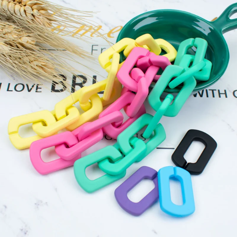 

20x30mm Macaron Acrylic Plastic U-shaped Flat Chain Buckle DIY Necklace Bag Phone Chain Mask Chain Jewelry Luggage Accessories