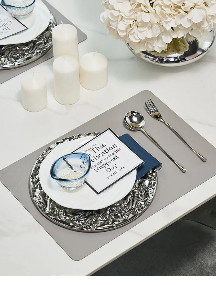Light Luxury Model Room Tableware Decoration Soft Decoration Exhibition Hall Room Table Set Table Full Set Plate