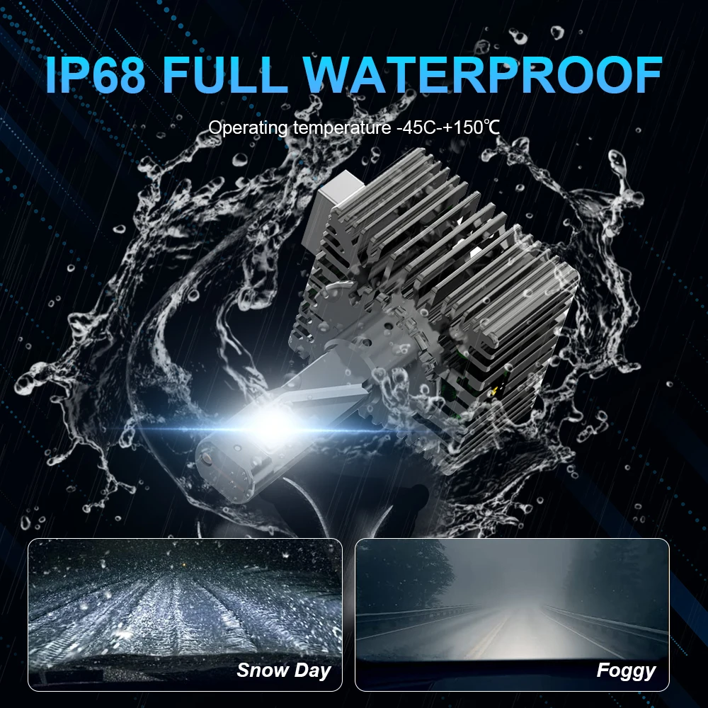 NLpearl 2Pcs D3S LED Headlights D1S D2S D4S D5S D8S Turbo LED Bulb Canbus 60000LM 120W Super Brigh Auto Headlamp HID Lamps 12V