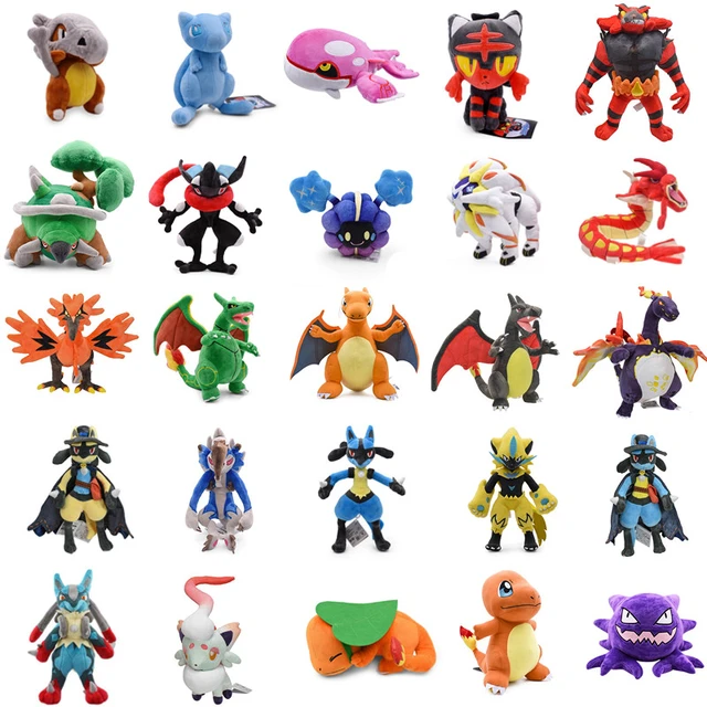 Novo pokemon mega evolução plush pikachu gengar brinquedo de pelúcia  brilhante charizard x & y blastoise lucario presente de natal para crianças  - AliExpress