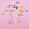 Cute Rainbow Kids Room Hook Wall Mounted Key Holder Wood Hanger Girls Bedroom Decoration Hooks Clothes Sundries Organizer Gifts 3