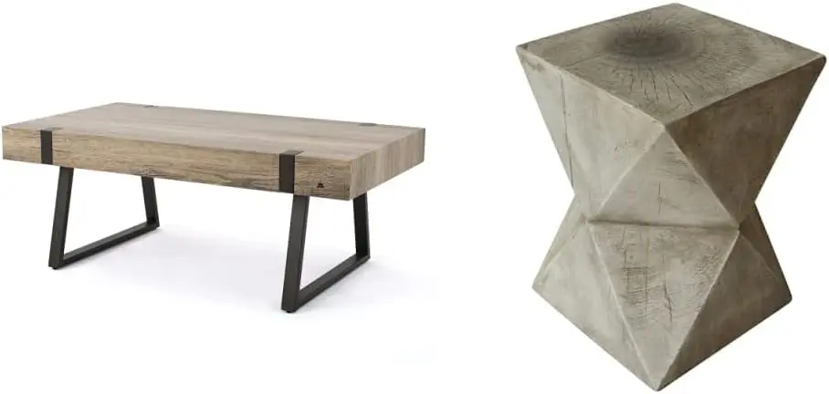 

Christopher Knight Home Abitha Faux Wood Coffee Table Lux Outdoor Weight Concrete Side Table