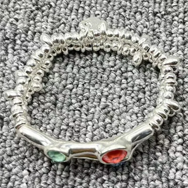 

High quality European and American original fashion electroplating 925 silver tricolor crystal bracelet holiday jewelry gifts