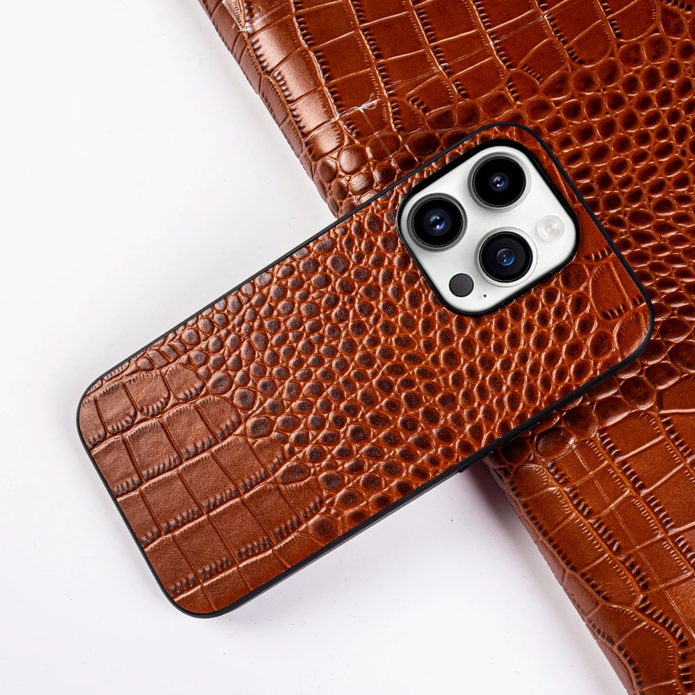 Genuine leather phone case for Apple iPhone 14 13 Pro Max Plus from cowhide