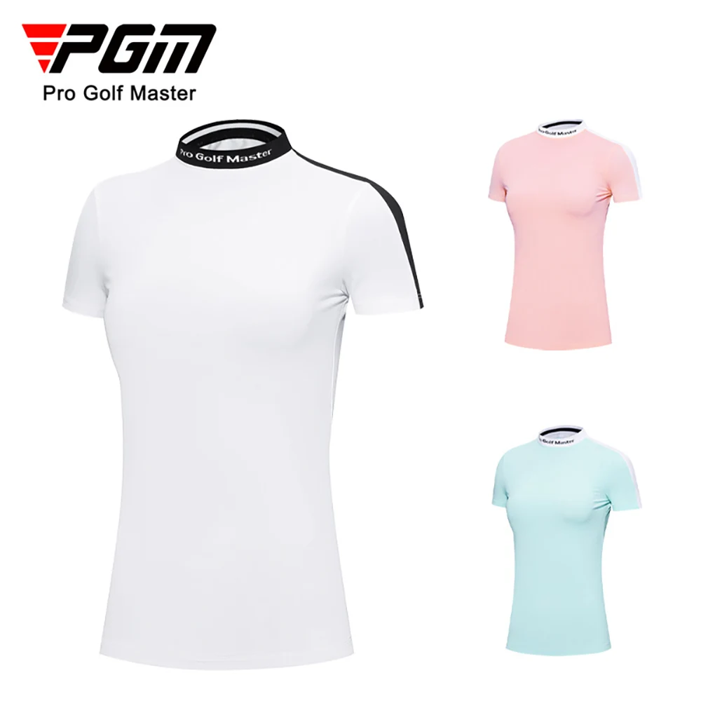 PGM Golf Women's T-Shirts Sports Leisure Summer Short Sleeve Lady Clothing Elasticity Quick Dry Breathable YF558 S-XL