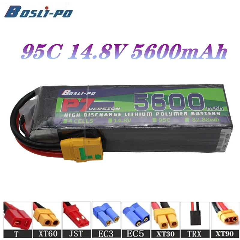 

Upgrade 14.8V 5600mAh 95C 4S LiPo Battery For RC Helicopter Quadcopter FPV Racing Drone Parts 4S Drones Battery