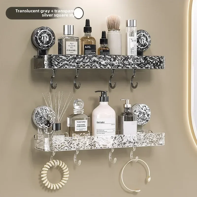 Bathroom Storage Rack Wall Mounted Non Perforated Household Strong Suction Cup Storage Rack Bathroom Toiletries 2