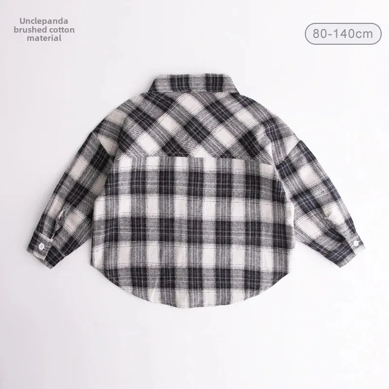 Children's Long Sleeve Cotton Shirt Pure Cotton Spring Autumn Wear Inner Shirt Handsome Children's Clothing Baby Boy's