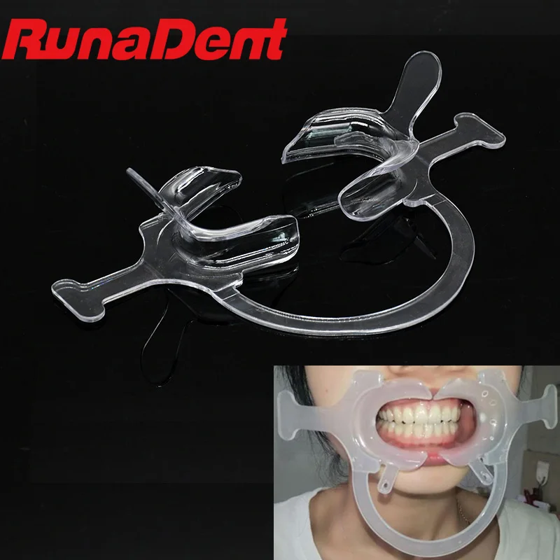 

Dental Plastic Mouth Opener Transparent Cheek Retractor with Handle C shape Cheek Lip Retractor