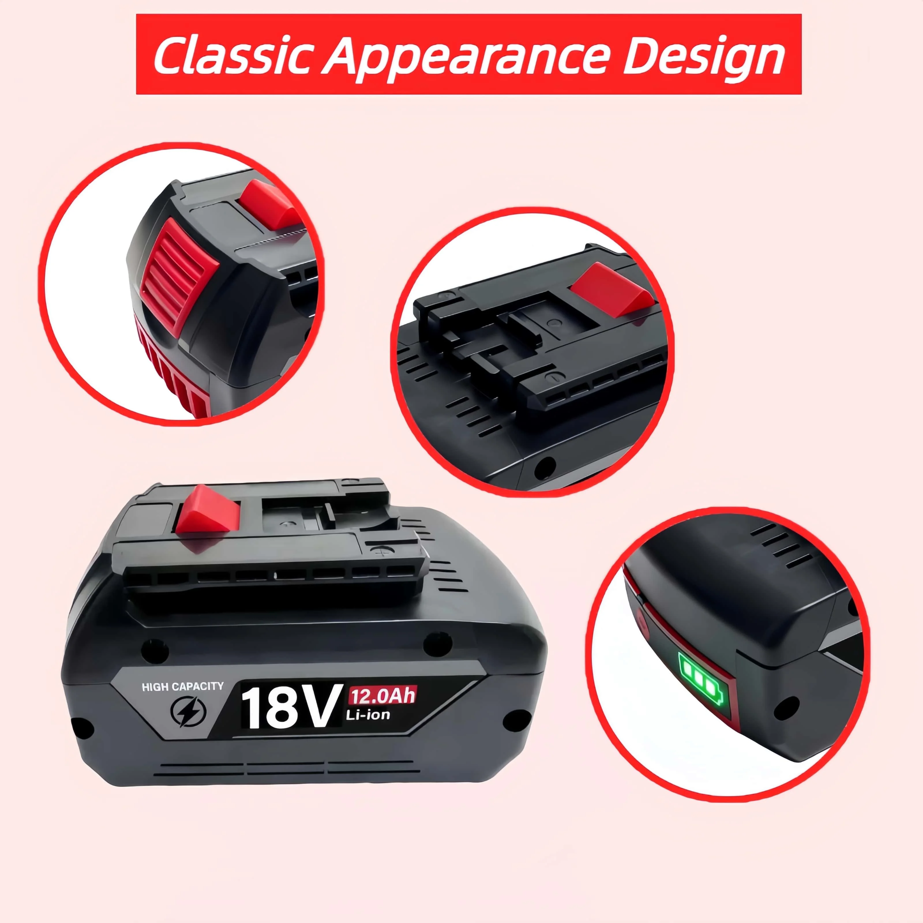 VIEDAKES for bosch 18v lithium battery 12.0Ah BMS Protection akku For bosch 18V Drill Grinder Professional Tools