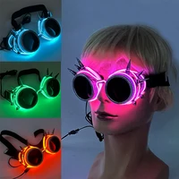 Luminous Fluorescent Glasses Glowing Party Supplies Steampunk LED Glasses With Lights Flashing Neon Goggles Glasses Club Props